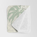 Jungle adventure soft sage green Throw Blanket Gallery Image 3