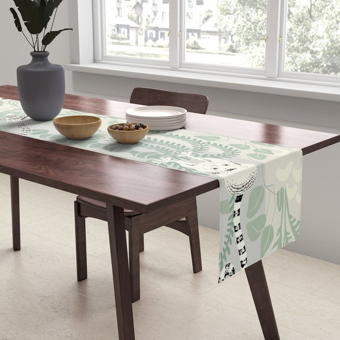 Jungle adventure soft sage green Table Runner Gallery Image 2