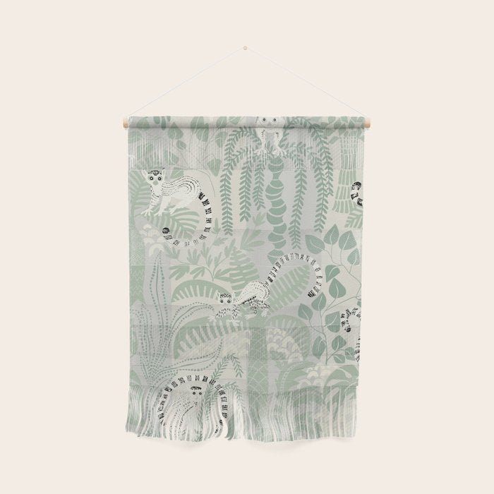 Jungle adventure soft sage green Wall Hanging Gallery Image 1