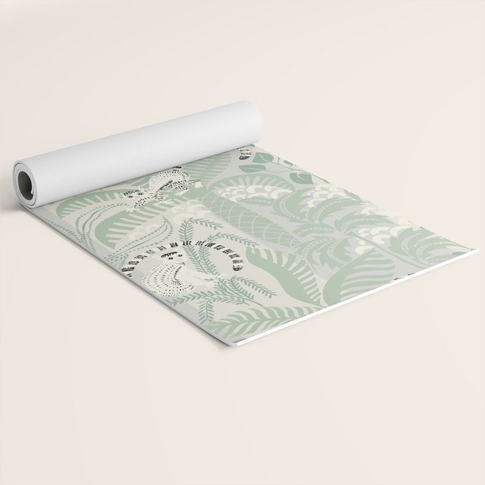Jungle adventure soft sage green Yoga Mat Gallery Image 2