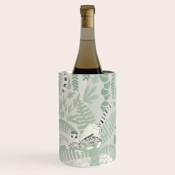 Jungle adventure soft sage green Wine Chiller Gallery Image 1