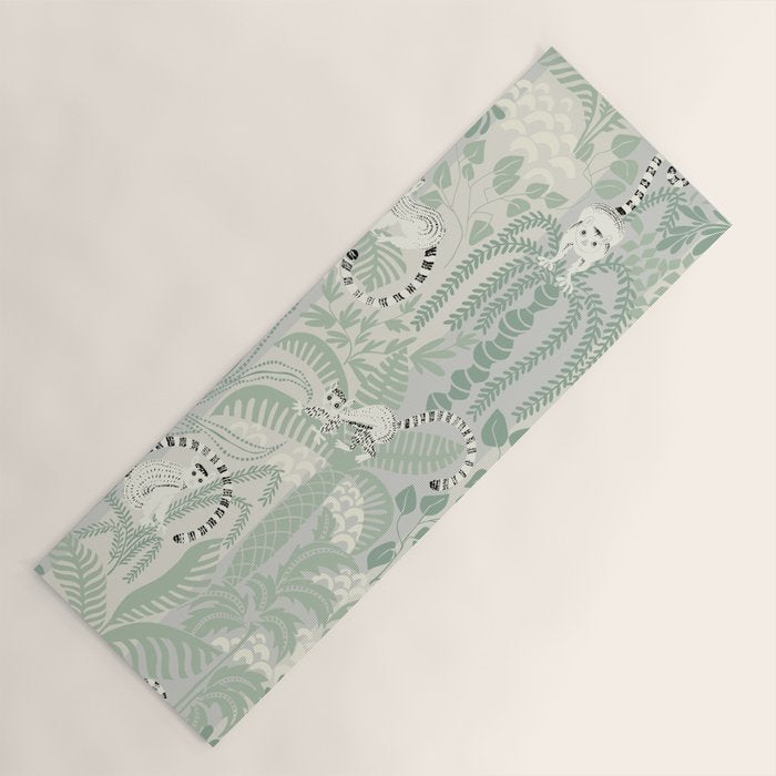 Jungle adventure soft sage green Yoga Mat Gallery Image 1