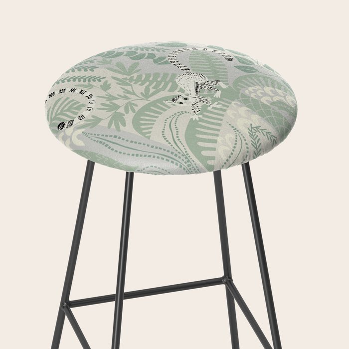 Jungle adventure soft sage green Stool Gallery Image 2