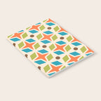 Mid Century Modern Abstract Star Dot Pattern 441 Orange Brown Turquoise Chartreuse Notebook Gallery Image 2