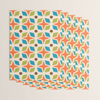 Mid Century Modern Abstract Star Dot Pattern 441 Orange Brown Turquoise Chartreuse Wrapping Paper Gallery Image 3