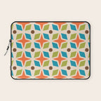 Mid Century Modern Abstract Star Dot Pattern 441 Orange Brown Turquoise Chartreuse Laptop Sleeve Gallery Image 1