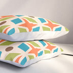 Mid Century Modern Abstract Star Dot Pattern 441 Orange Brown Turquoise Chartreuse Pillow Sham Gallery Image 3