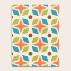 Mid Century Modern Abstract Star Dot Pattern 441 Orange Brown Turquoise Chartreuse Notebook Gallery Image 4