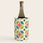 Mid Century Modern Abstract Star Dot Pattern 441 Orange Brown Turquoise Chartreuse Wine Chiller Gallery Image 2