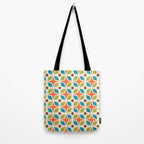 Mid Century Modern Abstract Star Dot Pattern 441 Orange Brown Turquoise Chartreuse Tote Bag Gallery Image 2