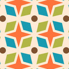 Mid Century Modern Abstract Star Dot Pattern 441 Orange Brown Turquoise Chartreuse Coffee Mug Gallery Image 2