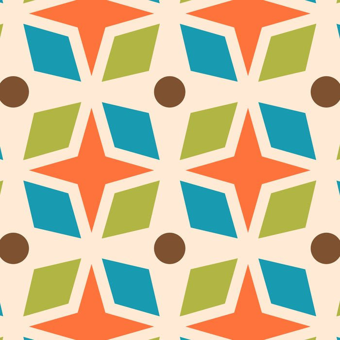 Mid Century Modern Abstract Star Dot Pattern 441 Orange Brown Turquoise Chartreuse Coffee Mug Gallery Image 2