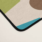 Mid Century Modern Abstract Star Dot Pattern 441 Orange Brown Turquoise Chartreuse Desk Mat Gallery Image 4