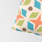 Mid Century Modern Abstract Star Dot Pattern 441 Orange Brown Turquoise Chartreuse Pillow Sham Gallery Image 4