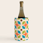Mid Century Modern Abstract Star Dot Pattern 441 Orange Brown Turquoise Chartreuse Wine Chiller Gallery Image 1