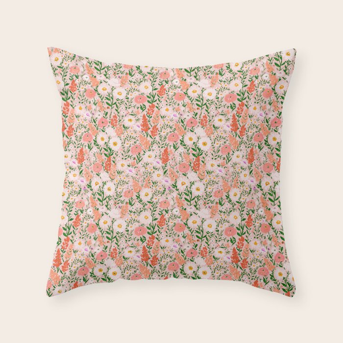 Late Summer Floral Throw Pillow Gallery Image 1