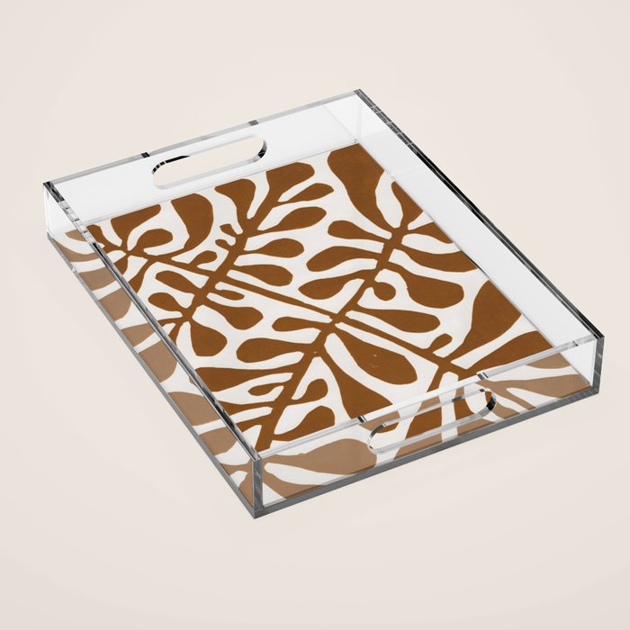 Linocut Plant #2 Acrylic Tray Gallery Image 1
