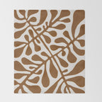 Linocut Plant #2 Throw Blanket Gallery Image 2