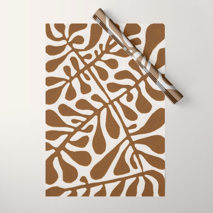 Linocut Plant #2 Wrapping Paper Gallery Image 1