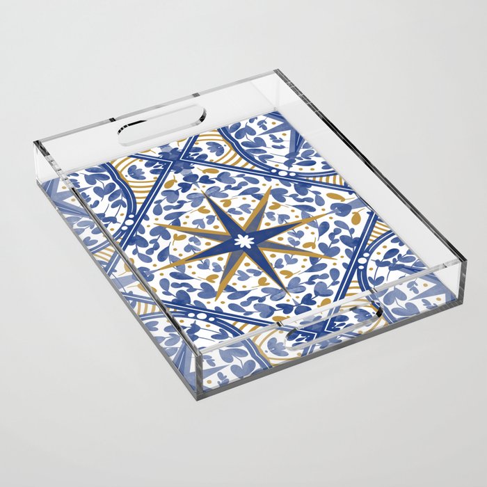 Intricate nature circular tiles B24 Acrylic Tray Gallery Image 1