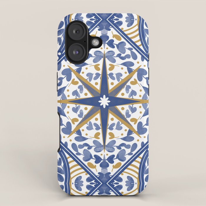 Intricate nature circular tiles B24 iPhone Case Gallery Image 1