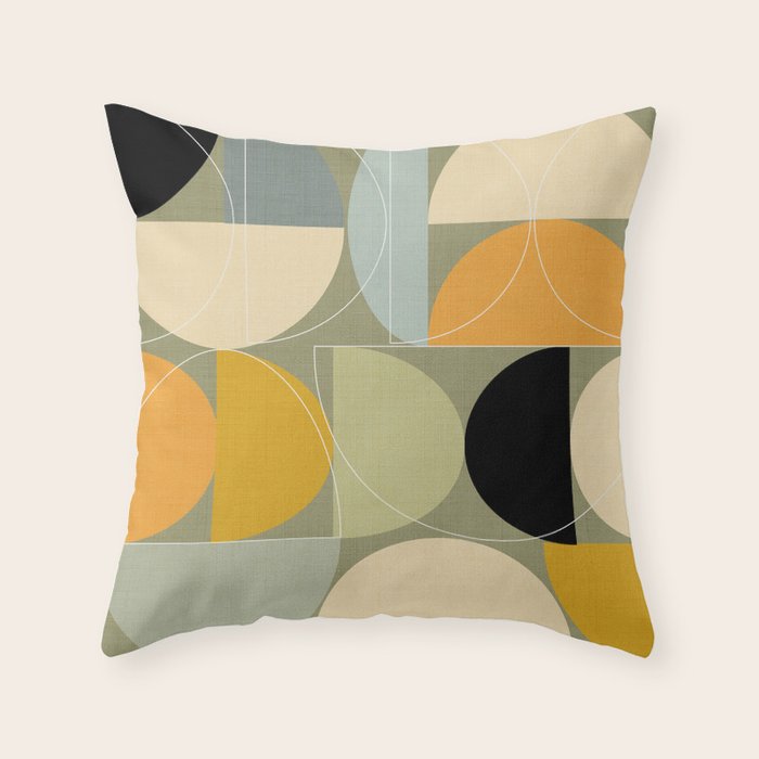 mid century geometric winter 4 Throw Pillow Gallery Image 6