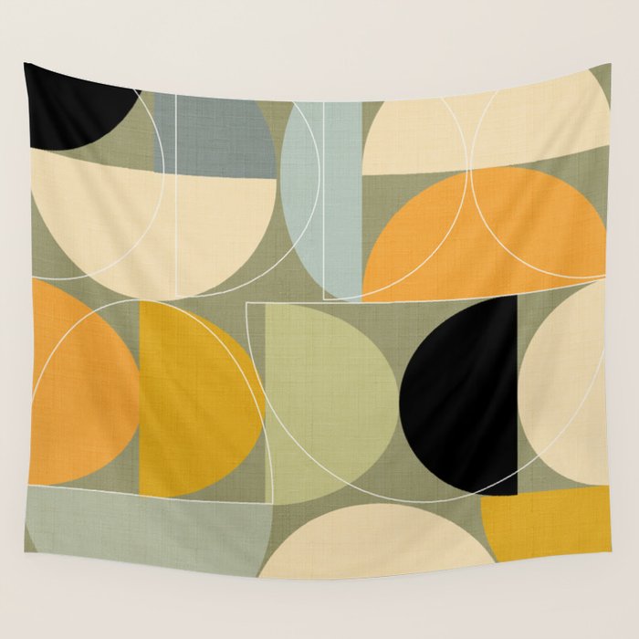 mid century geometric winter 4 Wall Tapestry Gallery Image 4