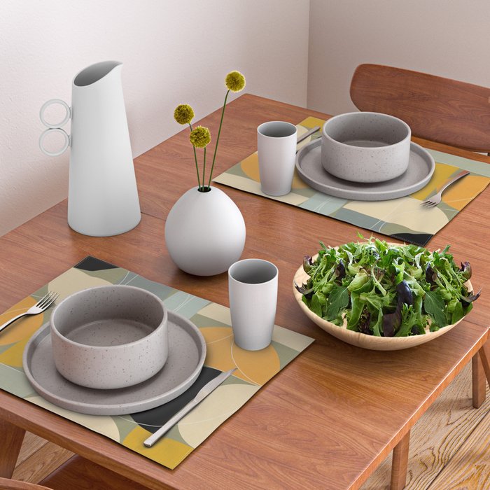 mid century geometric winter 4 Placemat Gallery Image 2