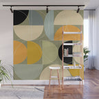 mid century geometric winter 4 Wall Mural Gallery Image 1