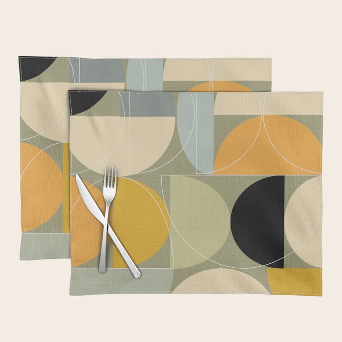 mid century geometric winter 4 Placemat Gallery Image 1