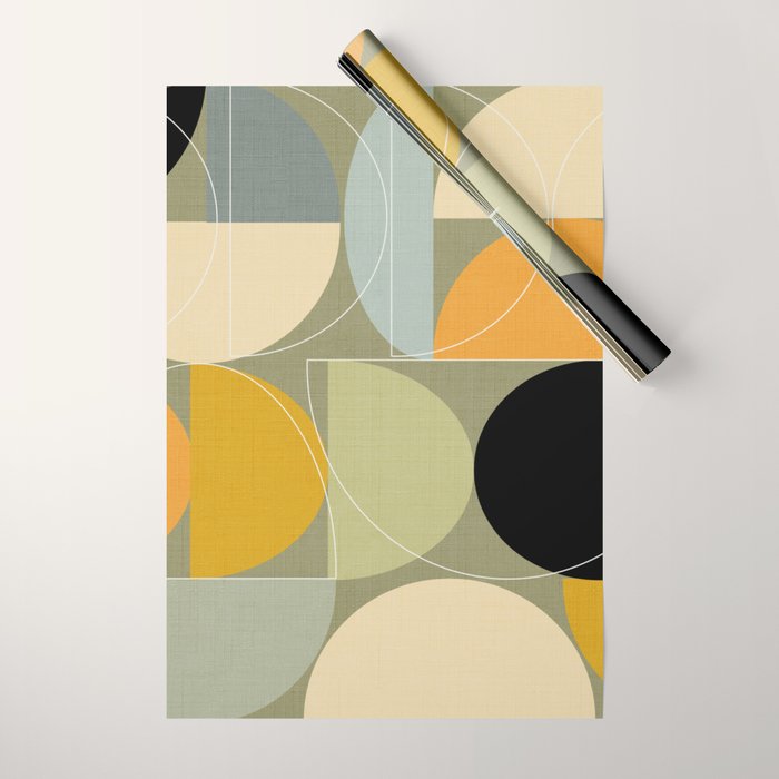 mid century geometric winter 4 Wrapping Paper Gallery Image 1