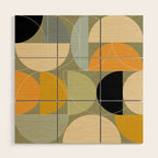 mid century geometric winter 4 Wood Wall Art Gallery Image 1