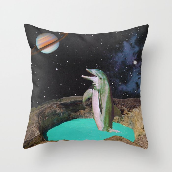 Planet Dolphin Throw Pillow Gallery Image 6