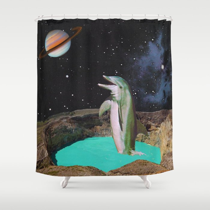 Planet Dolphin Shower Curtain Gallery Image 1