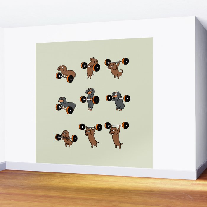 Olympic Lifting Dachshund Wall Mural Gallery Image 2