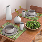 Cute Abstract Flowers in a Blue Green Vase Placemat Gallery Image 2