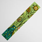 Cute Abstract Flowers in a Blue Green Vase Table Runner Gallery Image 3