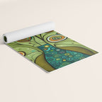 Cute Abstract Flowers in a Blue Green Vase Yoga Mat Gallery Image 2
