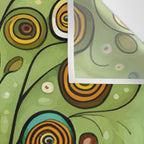 Cute Abstract Flowers in a Blue Green Vase Wall Tapestry Gallery Image 3