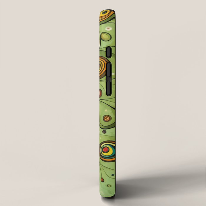 Cute Abstract Flowers in a Blue Green Vase iPhone Case Gallery Image 2