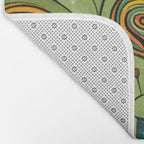Cute Abstract Flowers in a Blue Green Vase Bath Mat Gallery Image 2