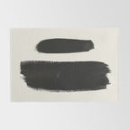 Mid Century Modern Minimalist Abstract Art Brush Strokes Black & White Ink Art Brush Strokes Rug Gallery Image 2
