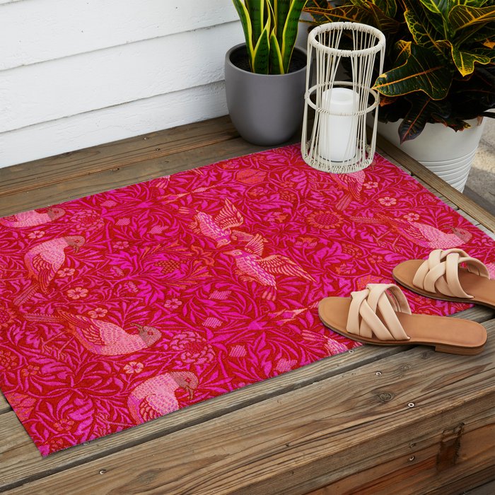 Indian Summer Rich Pink Outdoor Rug Gallery Image 2