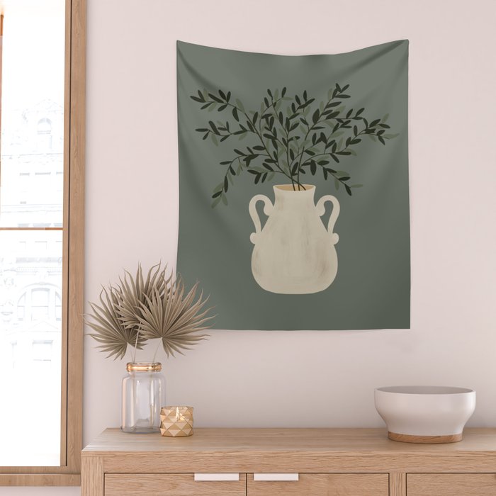 Vase no. 31 with Winter Greenery  Wall Tapestry Gallery Image 2