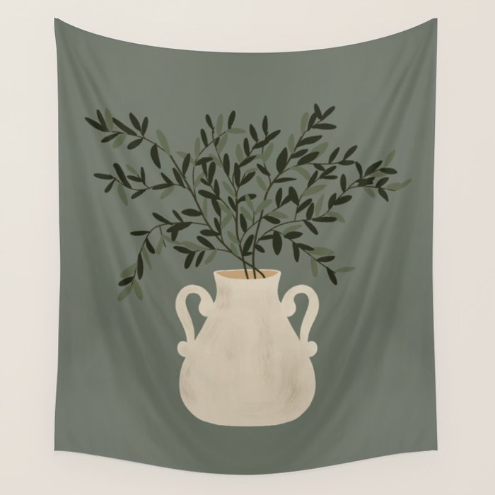 Vase no. 31 with Winter Greenery  Wall Tapestry Gallery Image 4