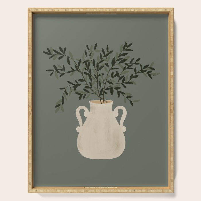 Vase no. 31 with Winter Greenery  Serving Tray Gallery Image 1