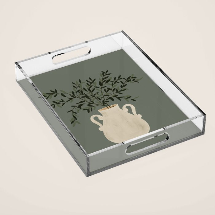 Vase no. 31 with Winter Greenery  Acrylic Tray Gallery Image 1