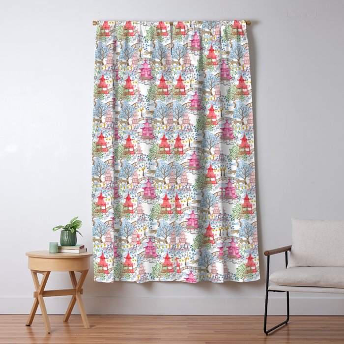 Multi Color Leopards in Pagoda Forest Window Curtain Gallery Image 5