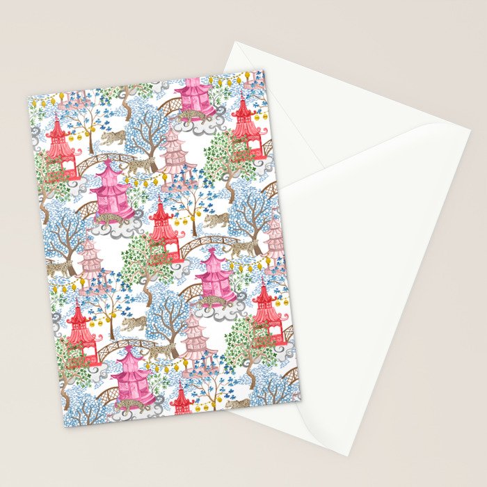 Multi Color Leopards in Pagoda Forest Stationery Card Gallery Image 2