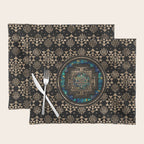 Sri Yantra  / Sri Chakra Marble and Gold Placemat Gallery Image 1